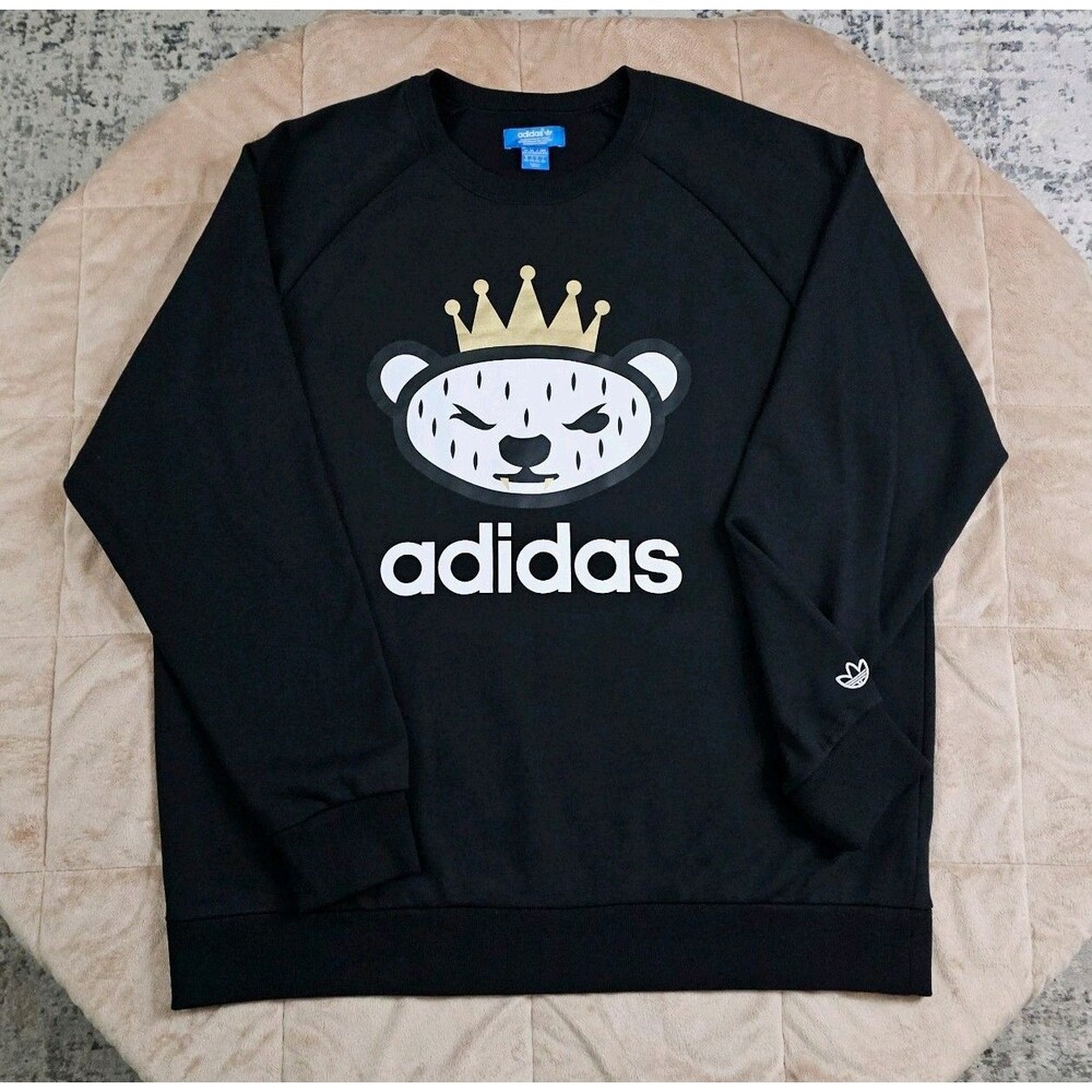 Adidas Originals X Nigo Bear 25th Anniversary Sweatshirt Mens 2XL Logo Black New